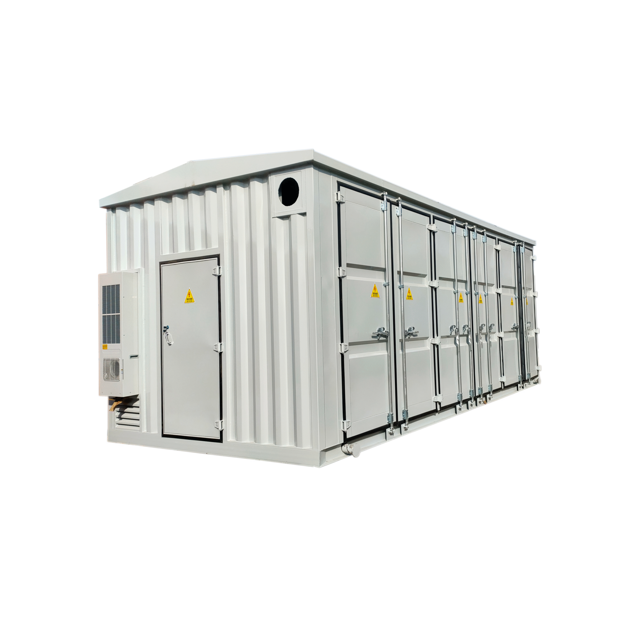 Prefabricated cabin with stairs and side door