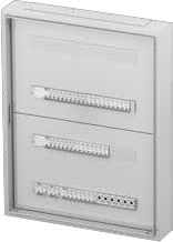 SIBOARD 125 distribution board internal mounting space with modular DIN rails and miniature circuit-breakers