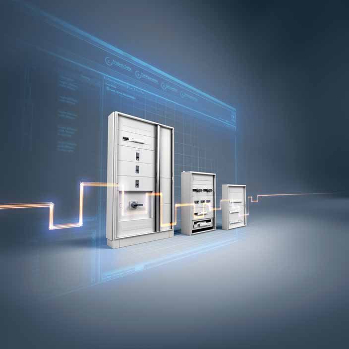 SIBOARD modular enclosure system &mdash; standardised cabinets with modular device rows and fast-install kits