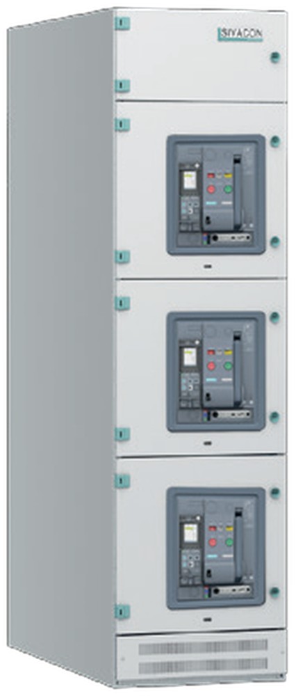 SIVACON 8PT FCB3 cubicle &mdash; three air circuit‑breakers serving incoming and outgoing feeders