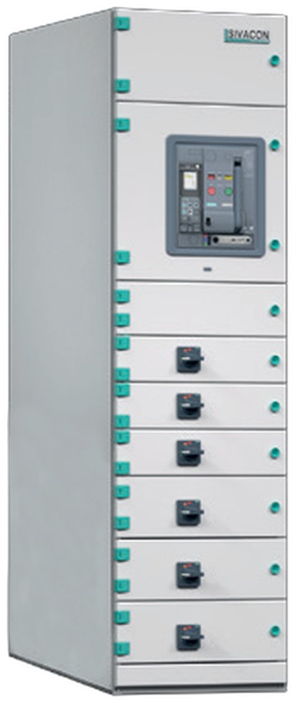SIVACON 8PT OFF3 fixed‑mounted cubicle with moulded‑case circuit‑breaker feeders